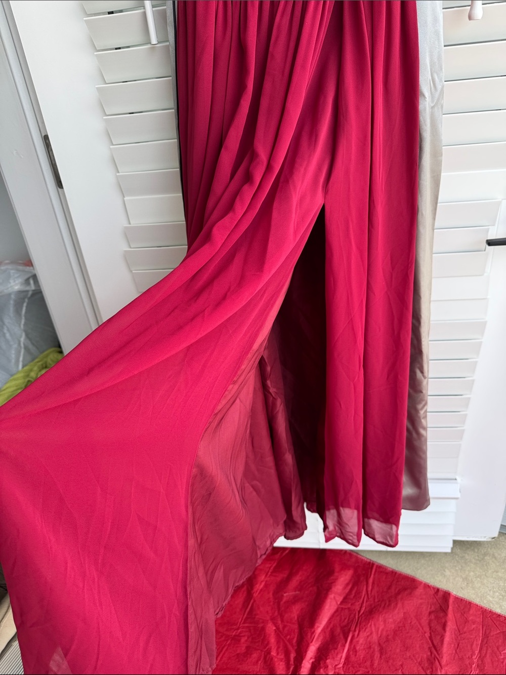 Azazie Raspberry Strapless Formal Gown - Picture 3 of 11